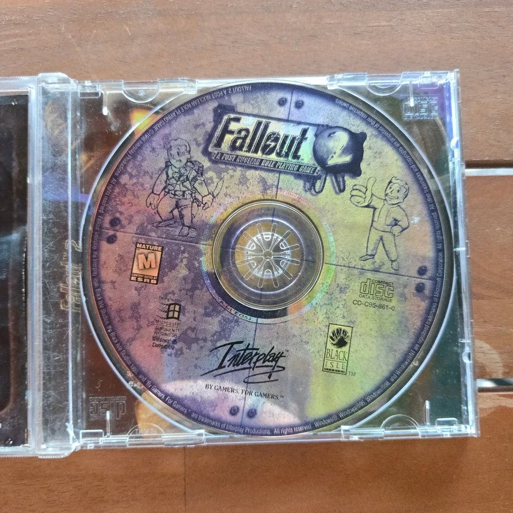 VTG 1998 Fallout 2 PC Game Jwl Case Manual Interplay Black Isle Studios Rare USA